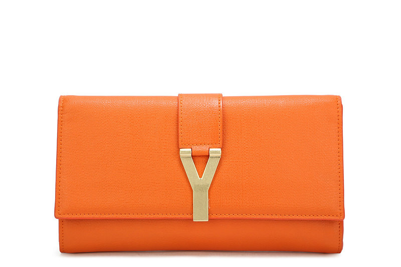YSL belle de jour original saffiano leather clutch 30318 orange